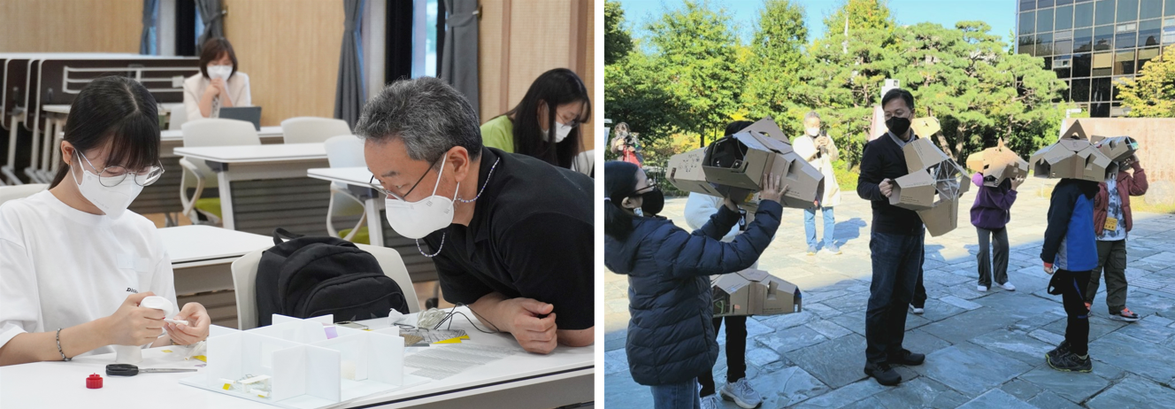 서민우 대표(좌)와 지정우 대표(우)의 커뮤니케이션 과정 ⓒ 이유에스플러스건축