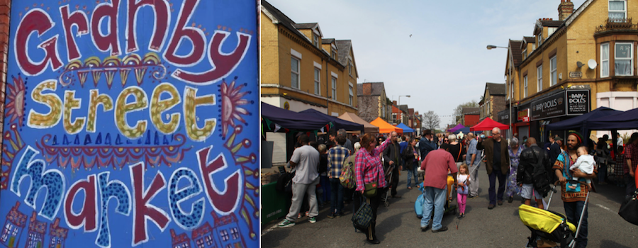 주민들이 주최가 되어 이끌고 있는 플리마켓(Granby street market)