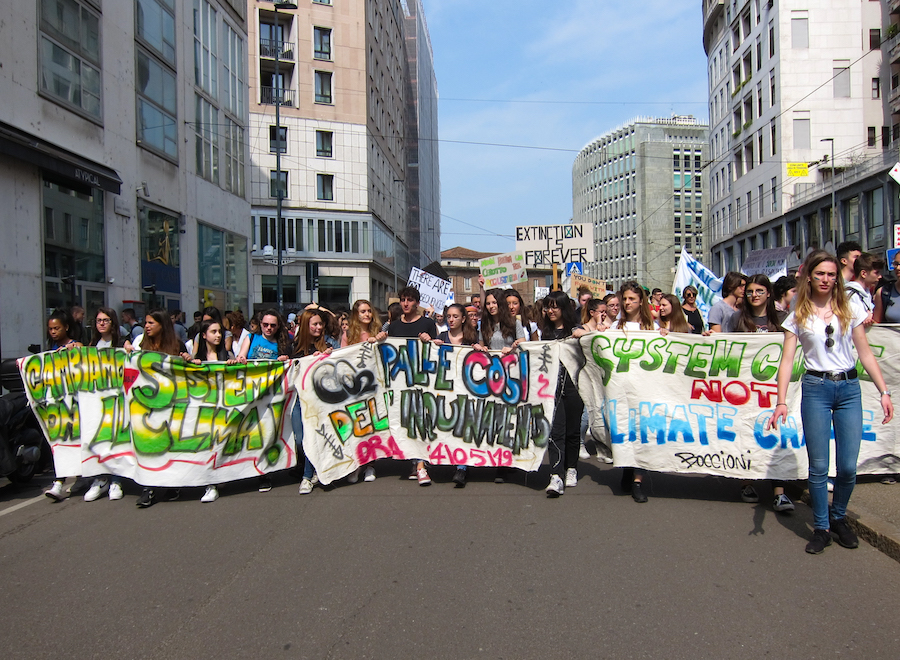 2019년 밀라노에서 열린 기후위기 변화 촉구 행동 