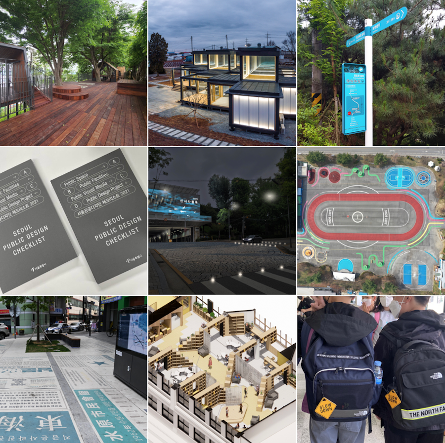 SEOUL PUBLIC DESIGN CHECKLIST Public Space -> A, B -> Public Facillities, Public Visual Media -> C, D -> Public Design Project, 서울공공디자인 체크리스트 2021 | SLOW DOWN